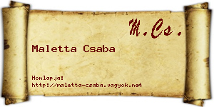 Maletta Csaba névjegykártya